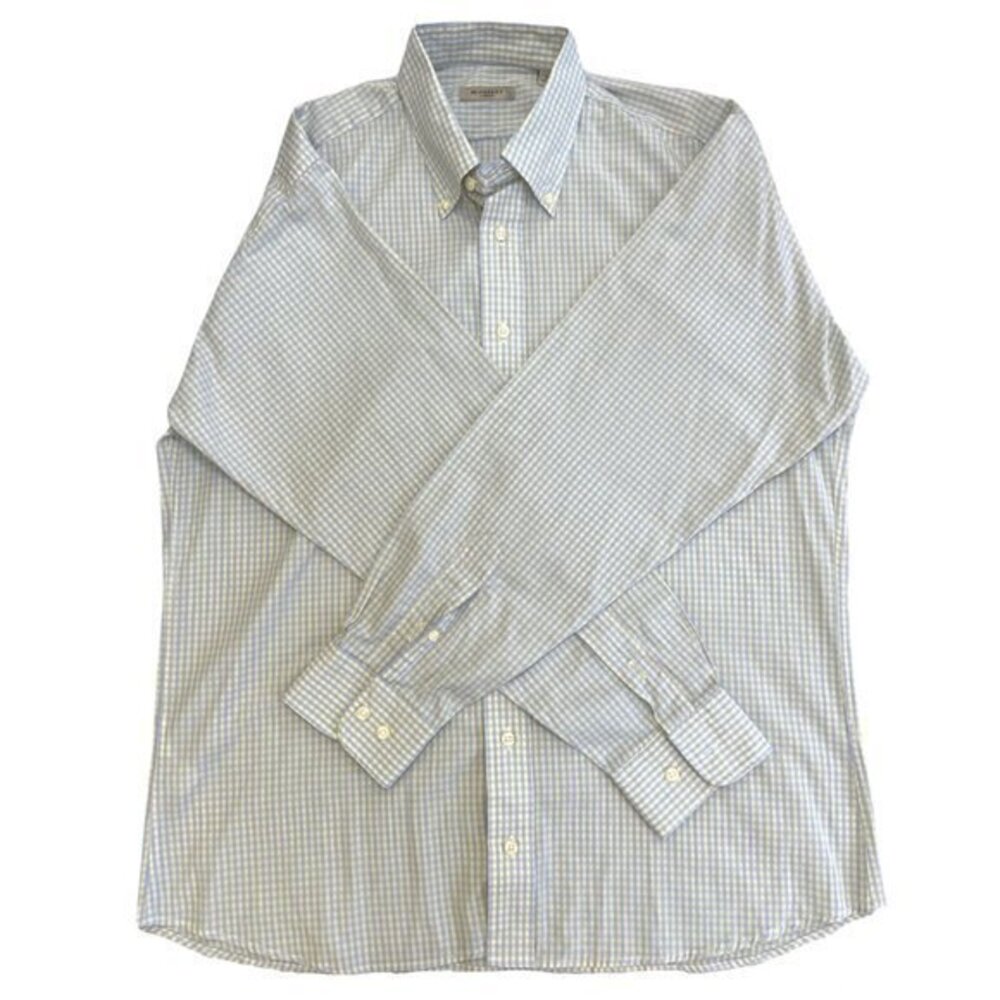 Vintage Burberry Yellow/Blue Striped Button Down Shirt